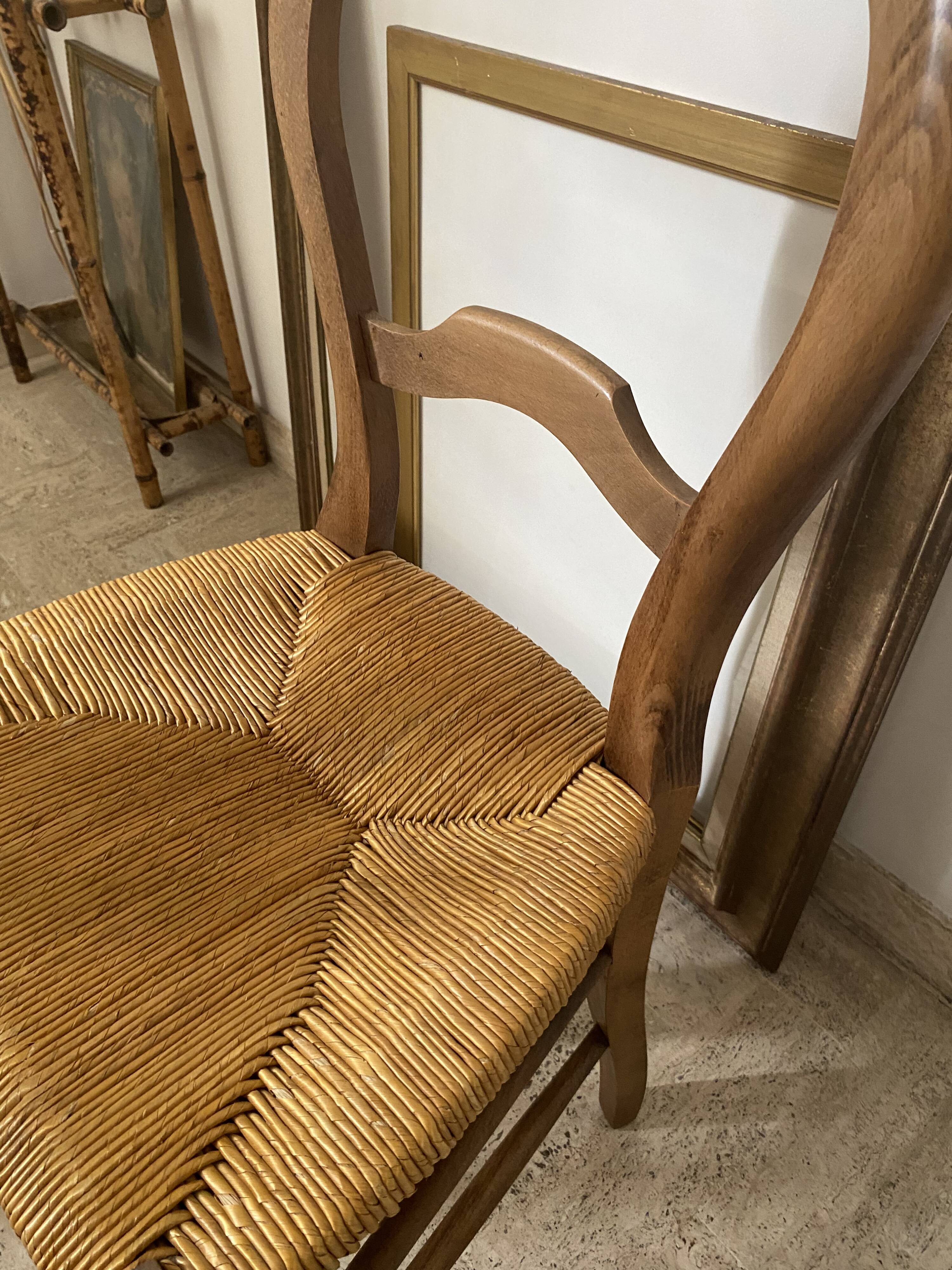 Deux chaises paillées création artisanale années 80