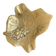 Golden brass bowl in the shape of a vintage leaf from the 1960s, organic design.