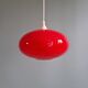 Suspension vintage en opaline rouge, années 1960-70