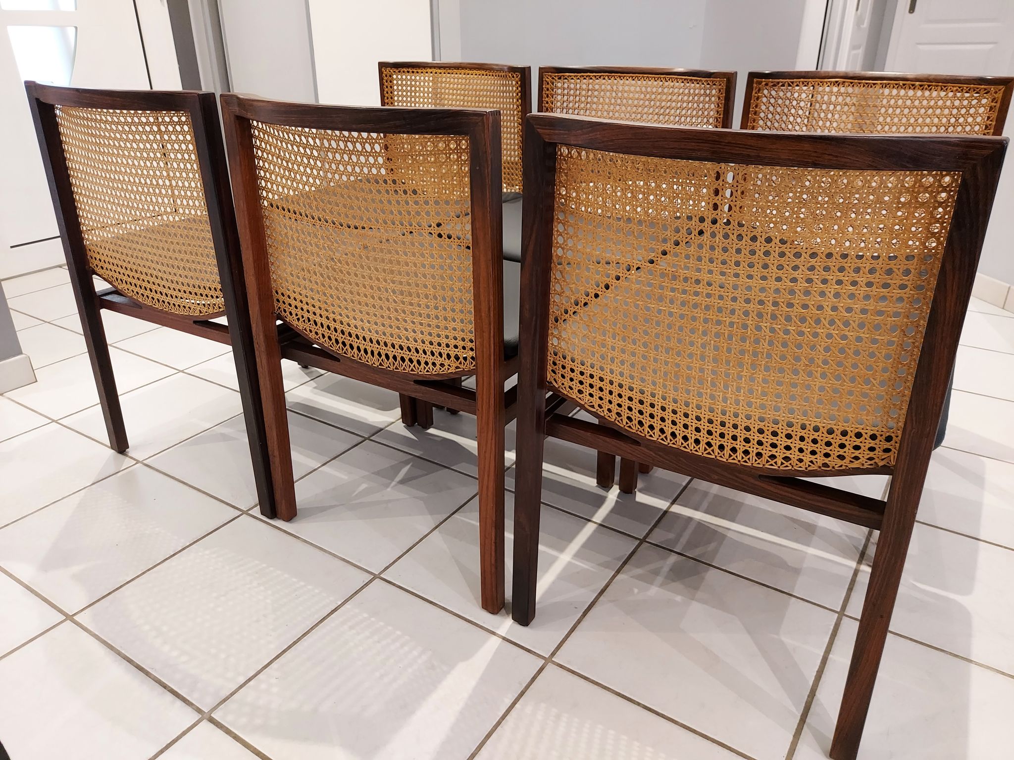 Suite of 6 chairs Italy Tito Agnoli rosewood 1960