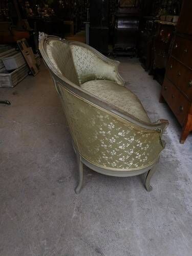 LOUIS XV 2-SEATER SOFA GREEN GREY