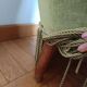Art Deco green velvet toadstool armchair