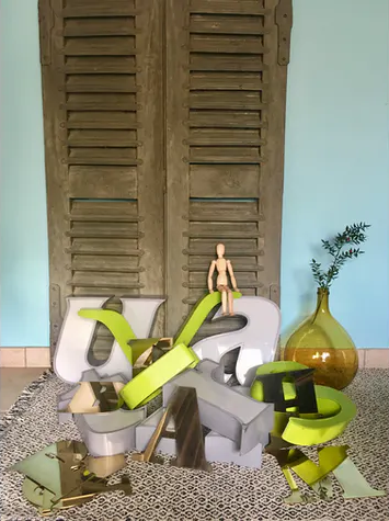 Set of golden vintage sign letters