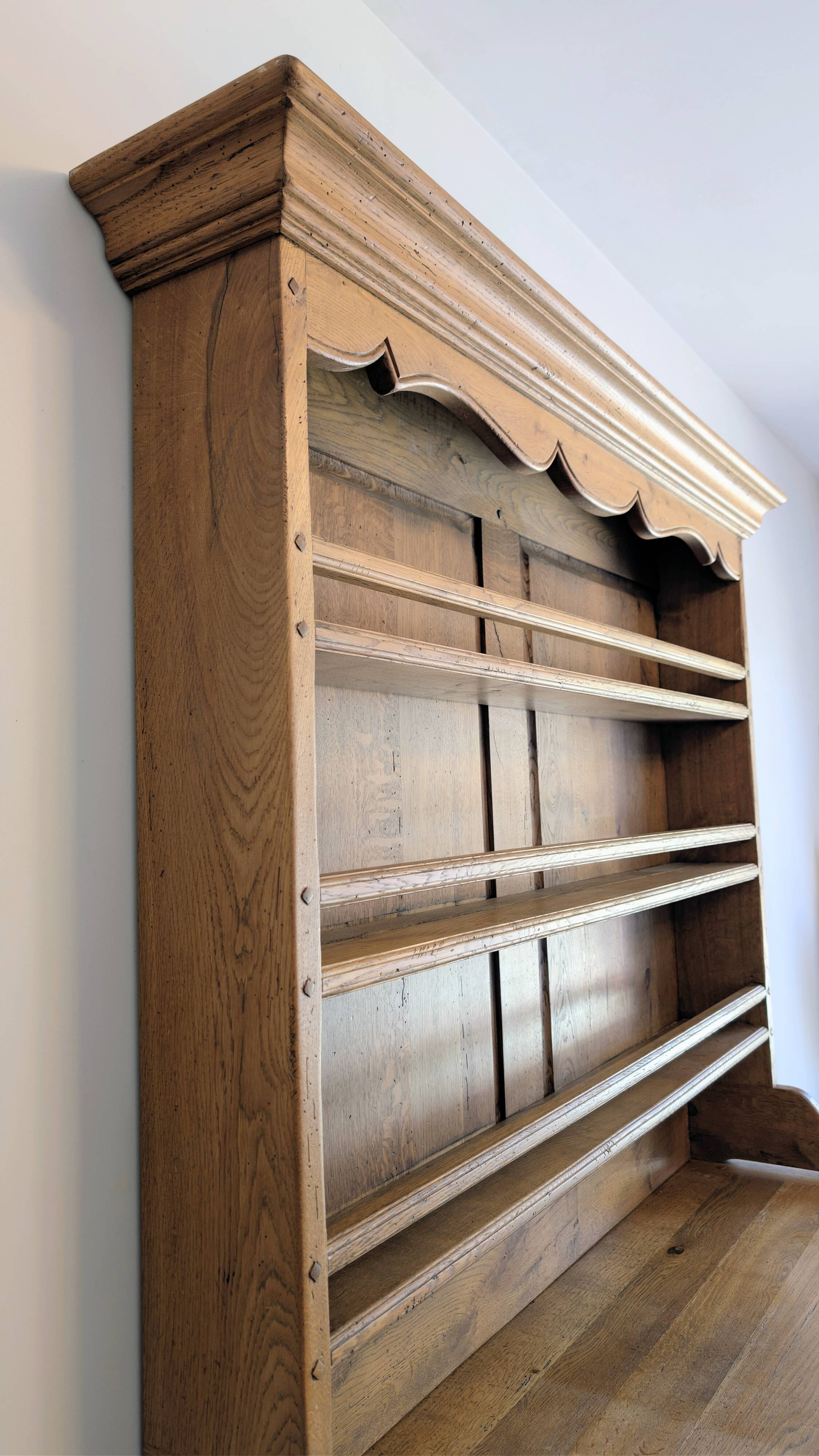 Buffet two bodies Old Furniture in solid oak, Italian rustic style