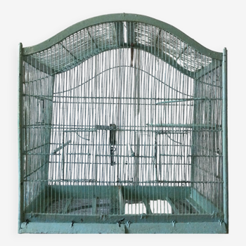 Old bird cage in wood and metal