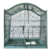 Old wooden and metal birdcage