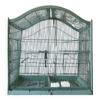 Old bird cage in wood and metal