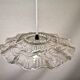 Portuguese farmhouse mid century clear floral glass dish pendant lamp 1960s