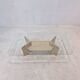 Italian Coffee Table in Travertine and Facet Cut Glass, 1980s