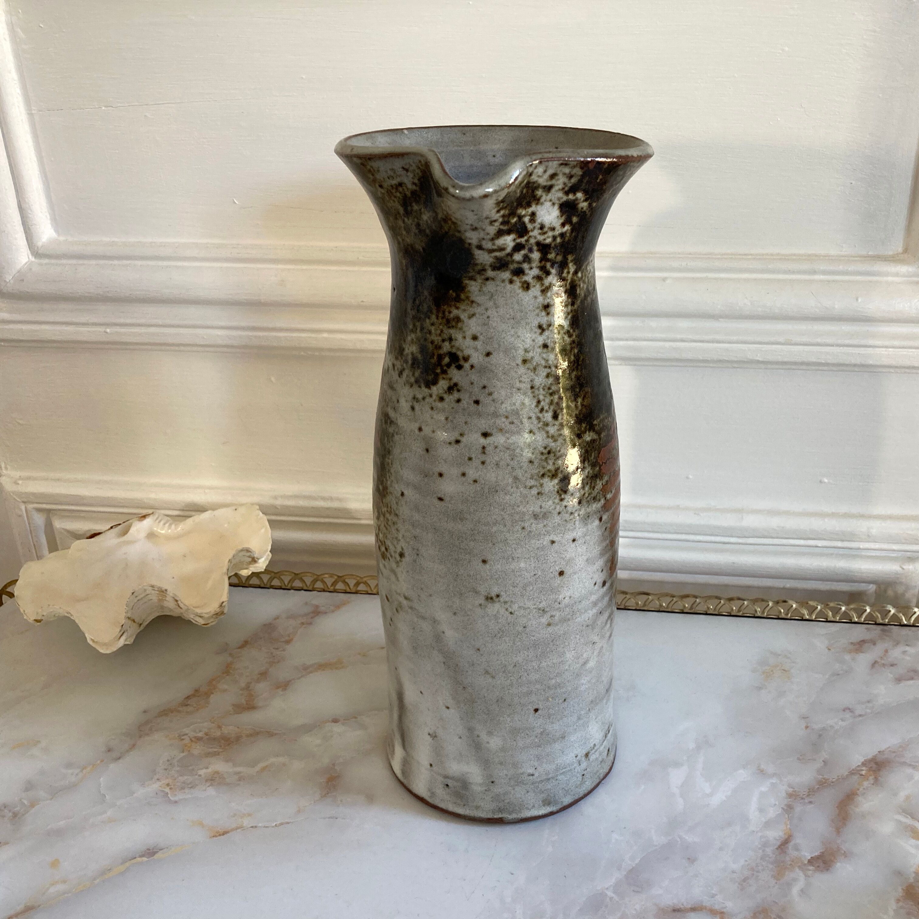 Pichet stoneware vase signed Thierry and Chantal Robert - Sanded on the Loir - 1970