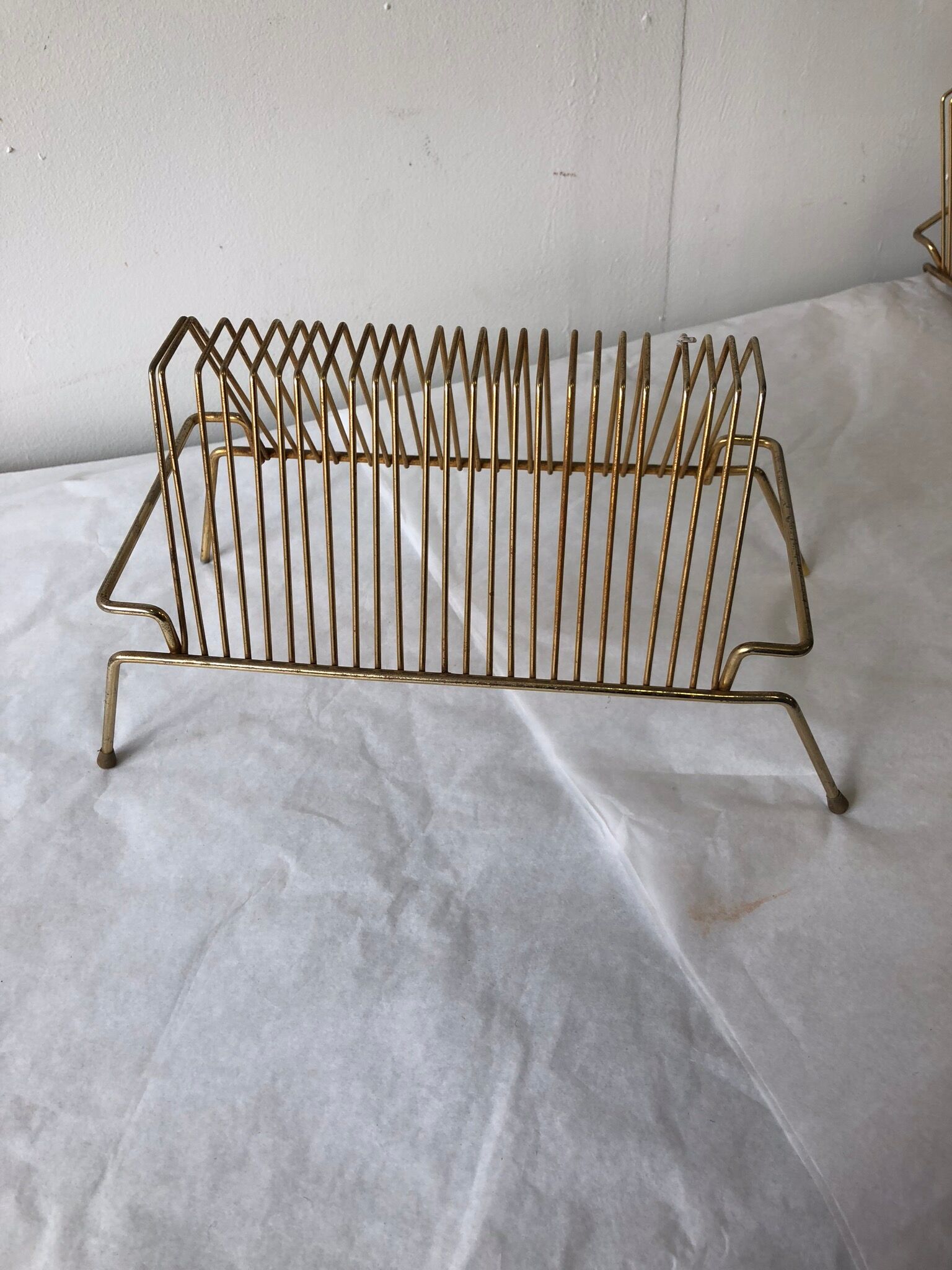 Brass vintage vinyl rack