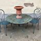 1 Table and 2 wrought iron garden chairs 1950 vintage