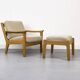 Danish Oak Lounge Chair and Ottoman by Juul Kristensen