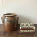 Brown glazed grease pot