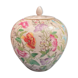Asian covered pot in partitioned enamels