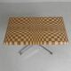 Coffee table made from hundreds of wooden blocks in a psychedelic pattern, 1990s.
