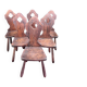 Set of 6 brutalist mountain chairs – chalet style – 1950s/60s