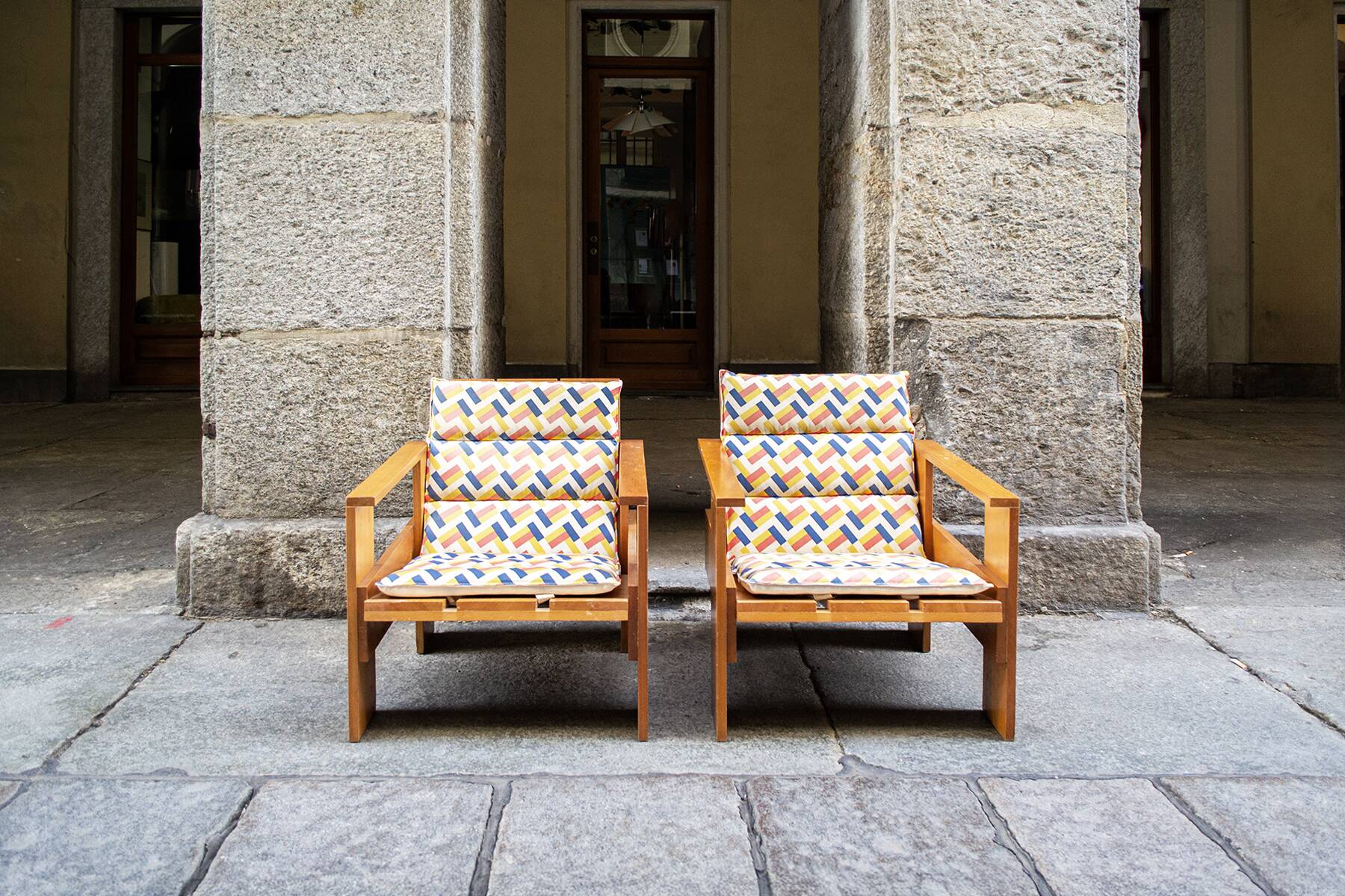 Poltroncina in legno di faggio Crate 1  by Gerrit Thomas Rietveld, 1980s