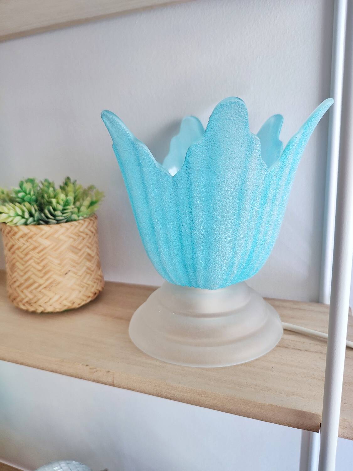 Adorable vintage glass table lamp