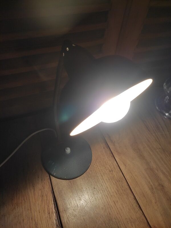 Bedside desk lamp metal velvet blue gray