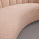 Danish curved banana sofa in a powder pink wool fabric, 1940s