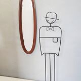 Oval Wall Mirror with a Beech Frame, Italy