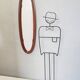 Oval Wall Mirror with a Beech Frame, Italy