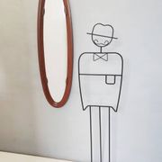 Miroir mural ovale avec cadre en hêtre, Italie