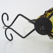 Italian vintage wall lamp in yellow blown glass and wrought iron. Year 70 80