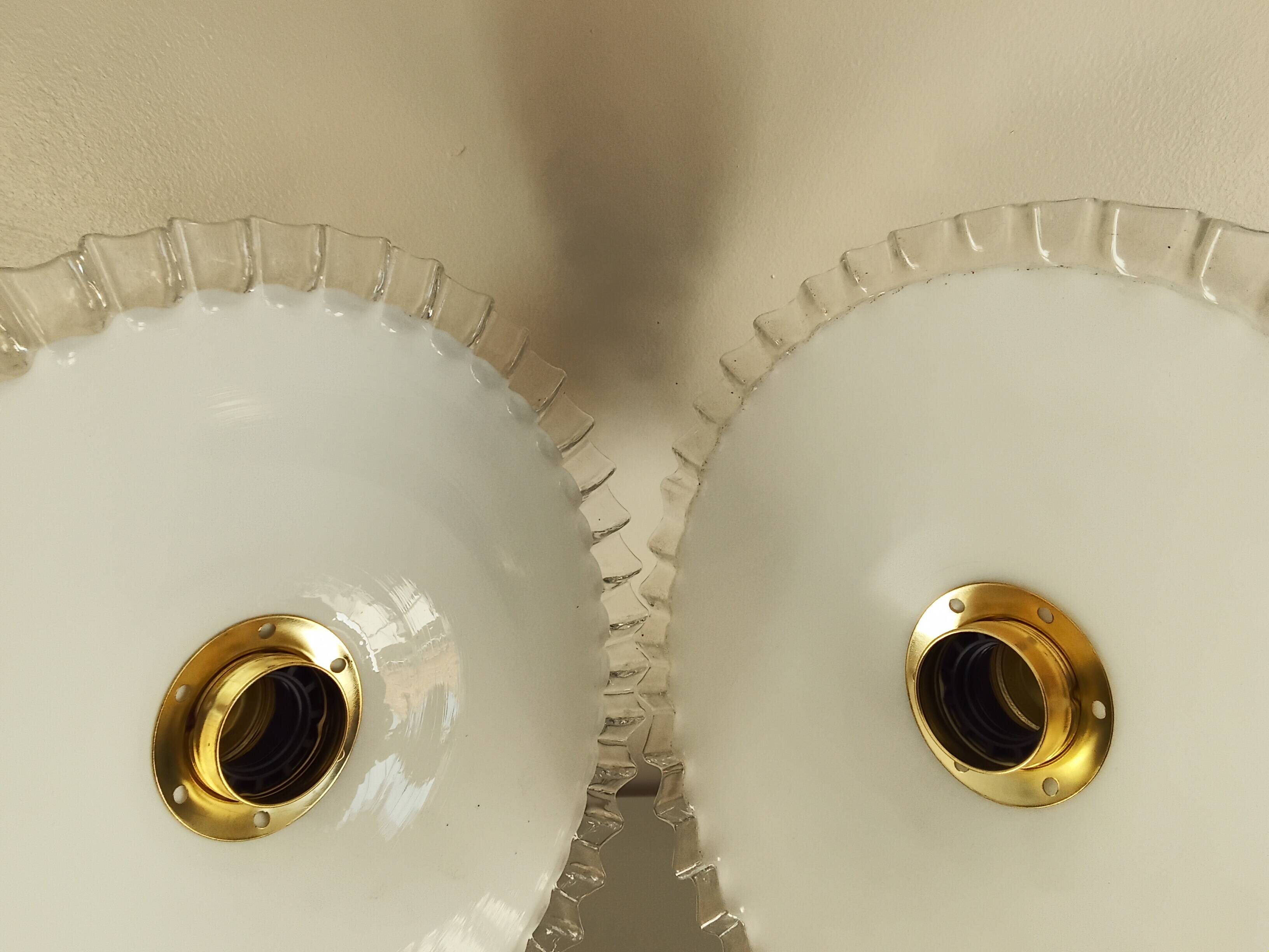 Pair of vintage opaline wall sconces