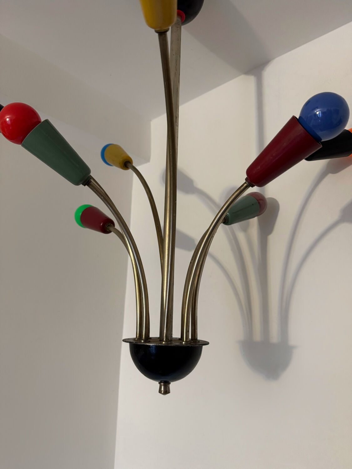Multicoloured Sputnik chandelier from the 1960s.