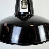 Industrial french black enamel pendant lamp from mazda, 1960s