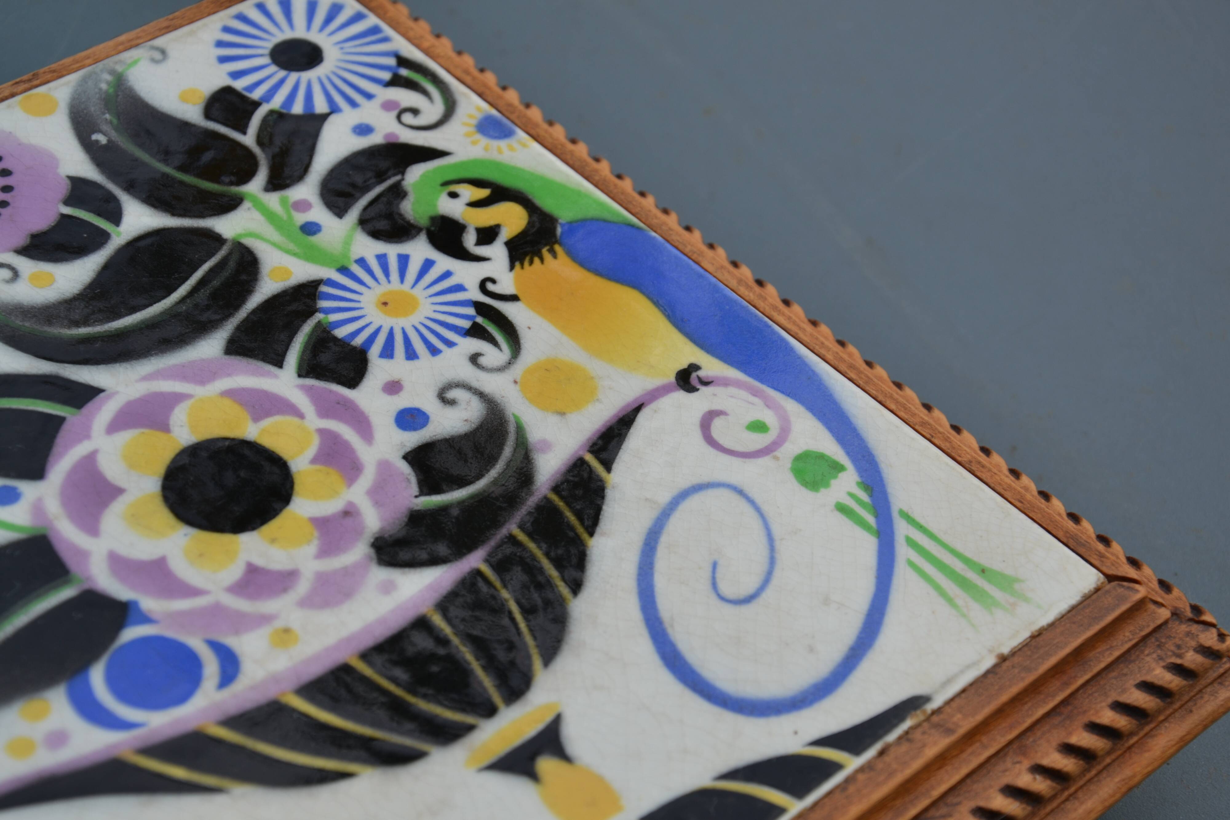 Art Deco earthenware trivet