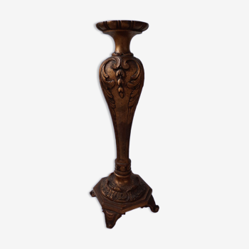 Gilded wood candle holder