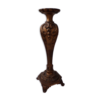 Golden wooden candle holder