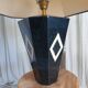 Vintage table lamp in black marble and mother-of-pearl - 70s/80s - Hollywood