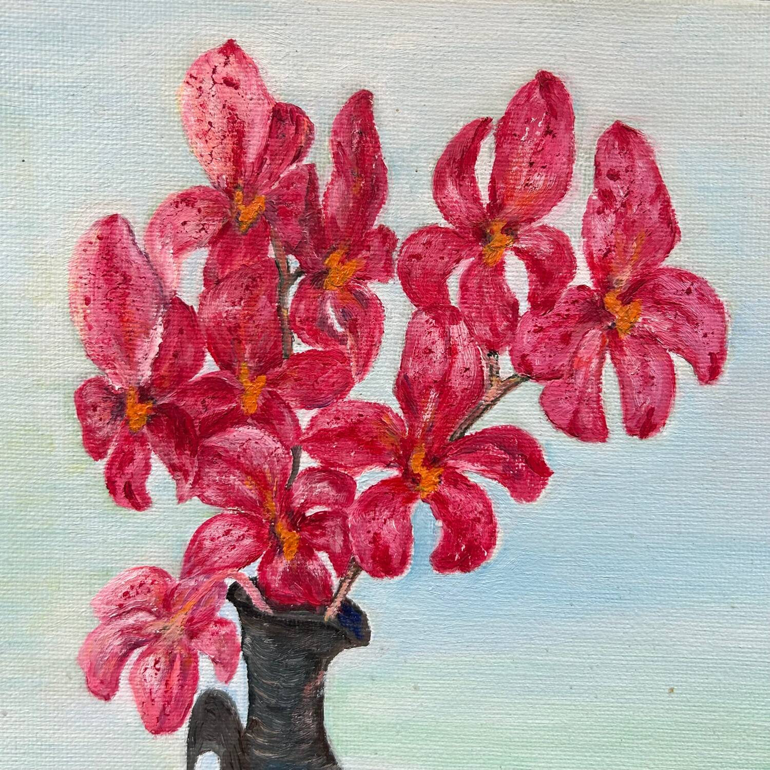 Small pink bouquet painting