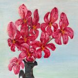 Petit tableau bouquet rose