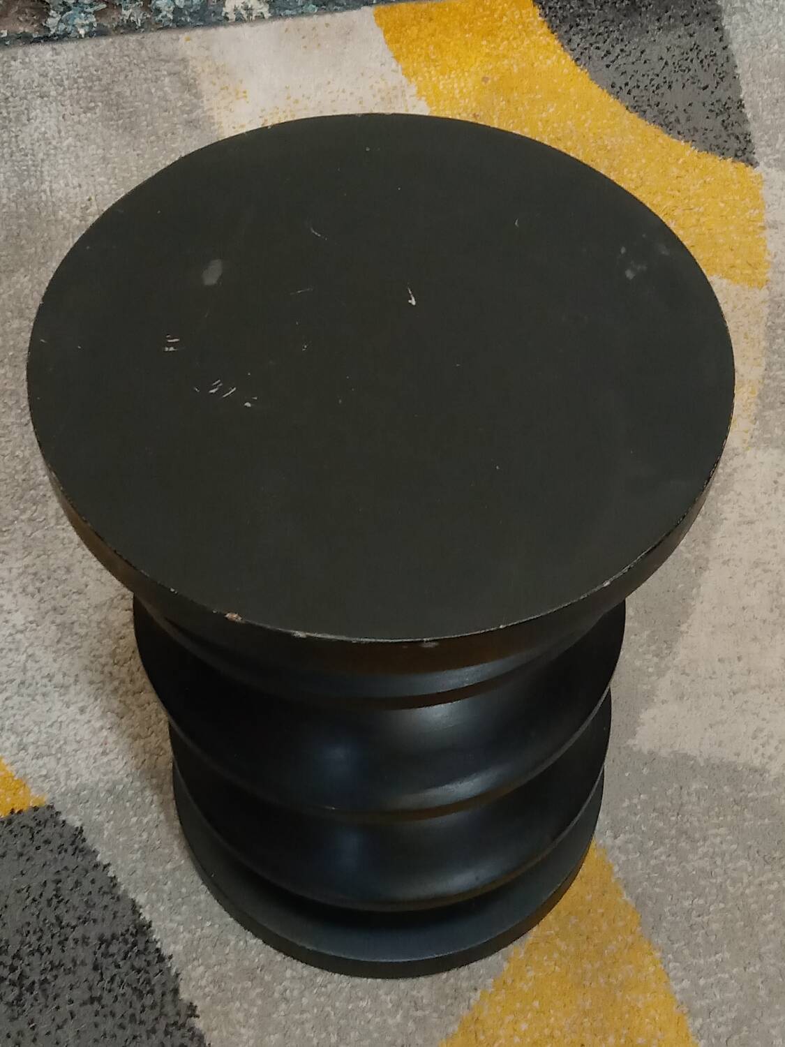 Black solid wood stool