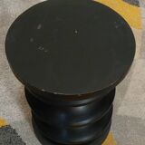 Black solid wood stool