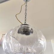 Suspension en verre plissé années 70