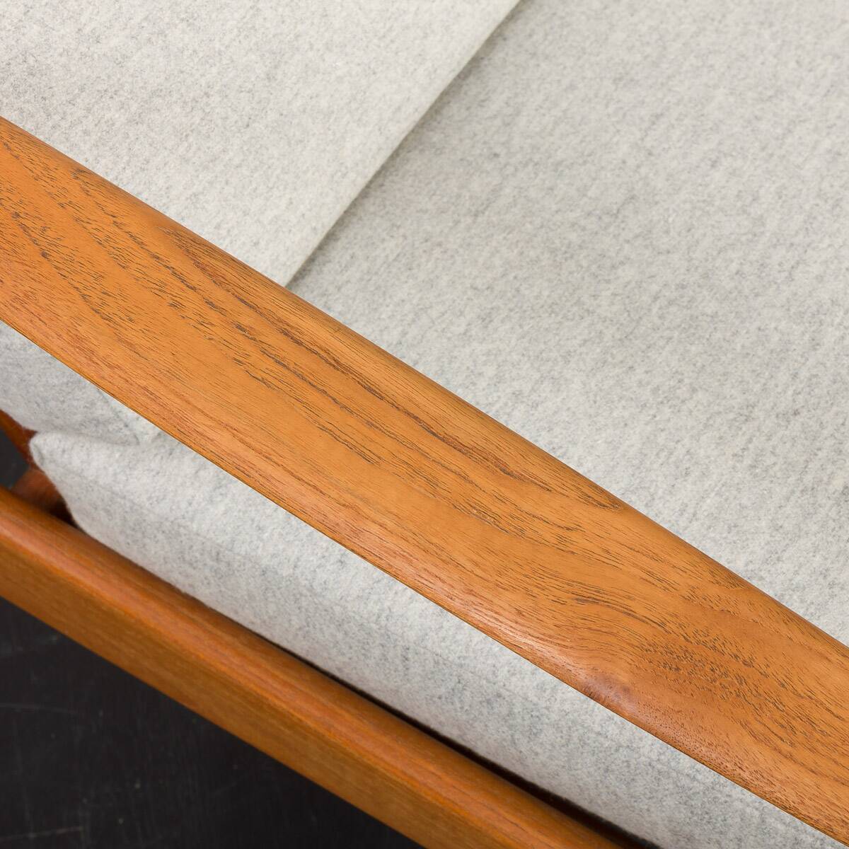 Paire de chaises longues Kai Kristiansen Paperknife en teck et laine naturelle