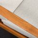 Pair of Kai Kristiansen Paperknife lounge chairs in teak and natural wool