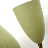 Italian wall lamp in green, for 3 bulbs 1950
