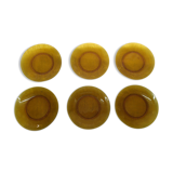 Dessert plates old amber flowers vintage lot of 6
