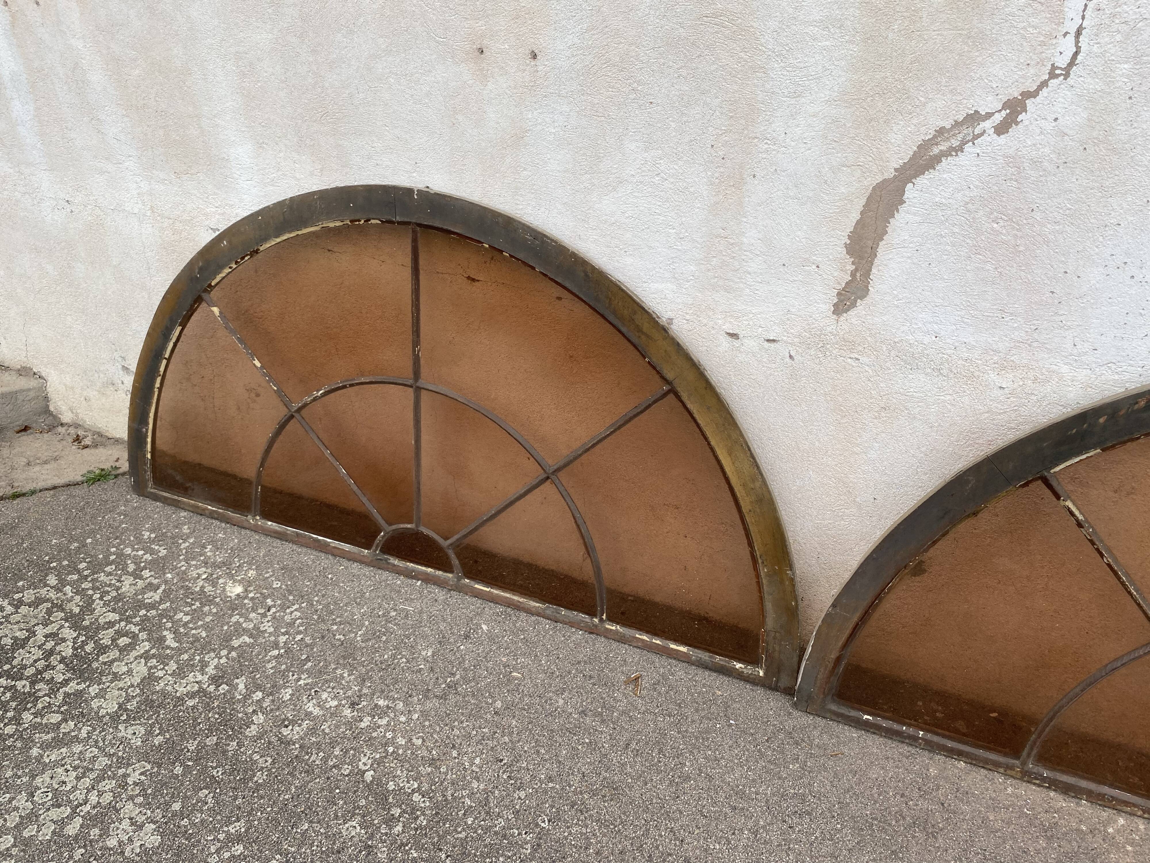 Half-moon window pair