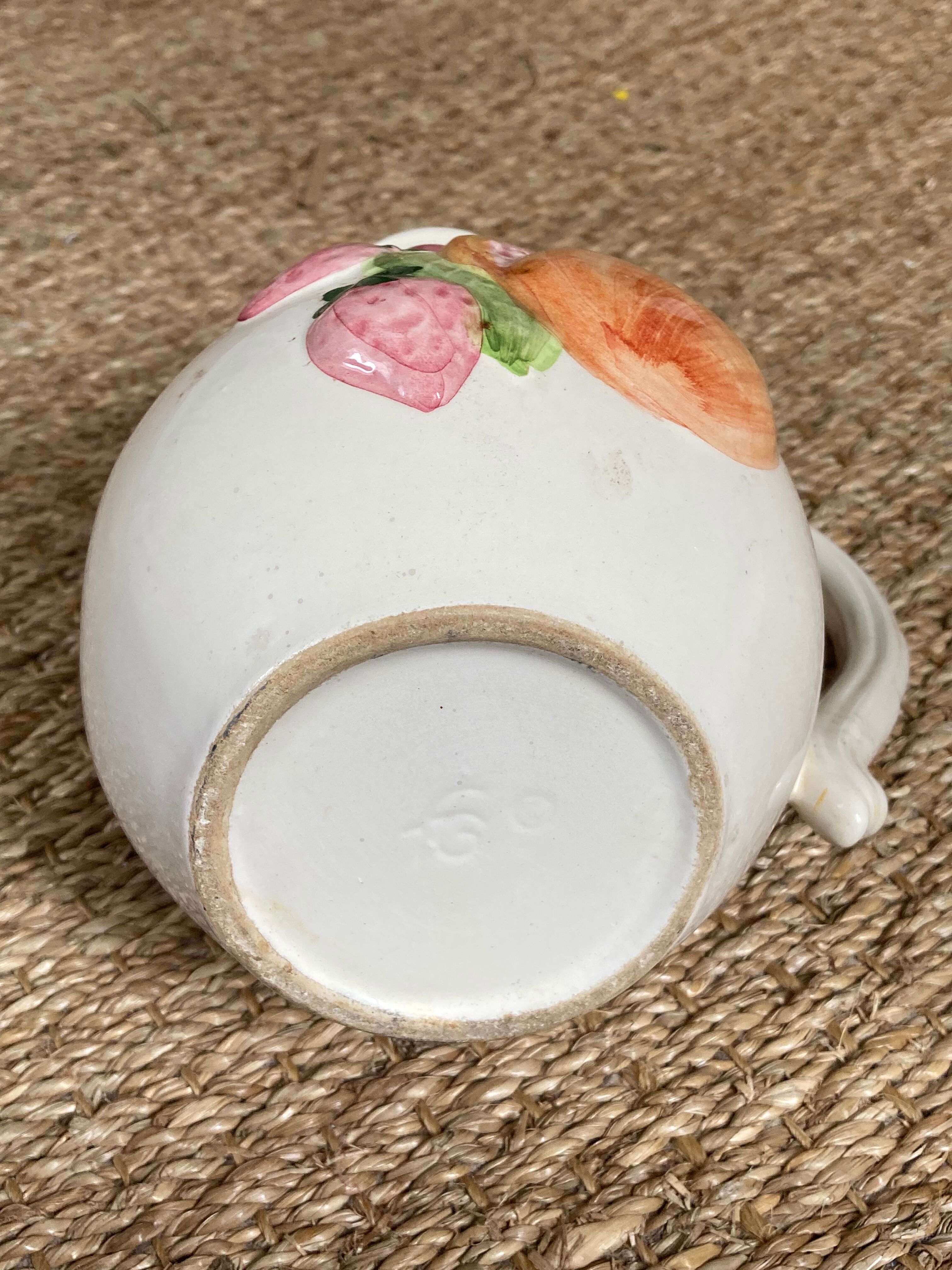 Gerber fruit slip pitcher, vintage ceramics