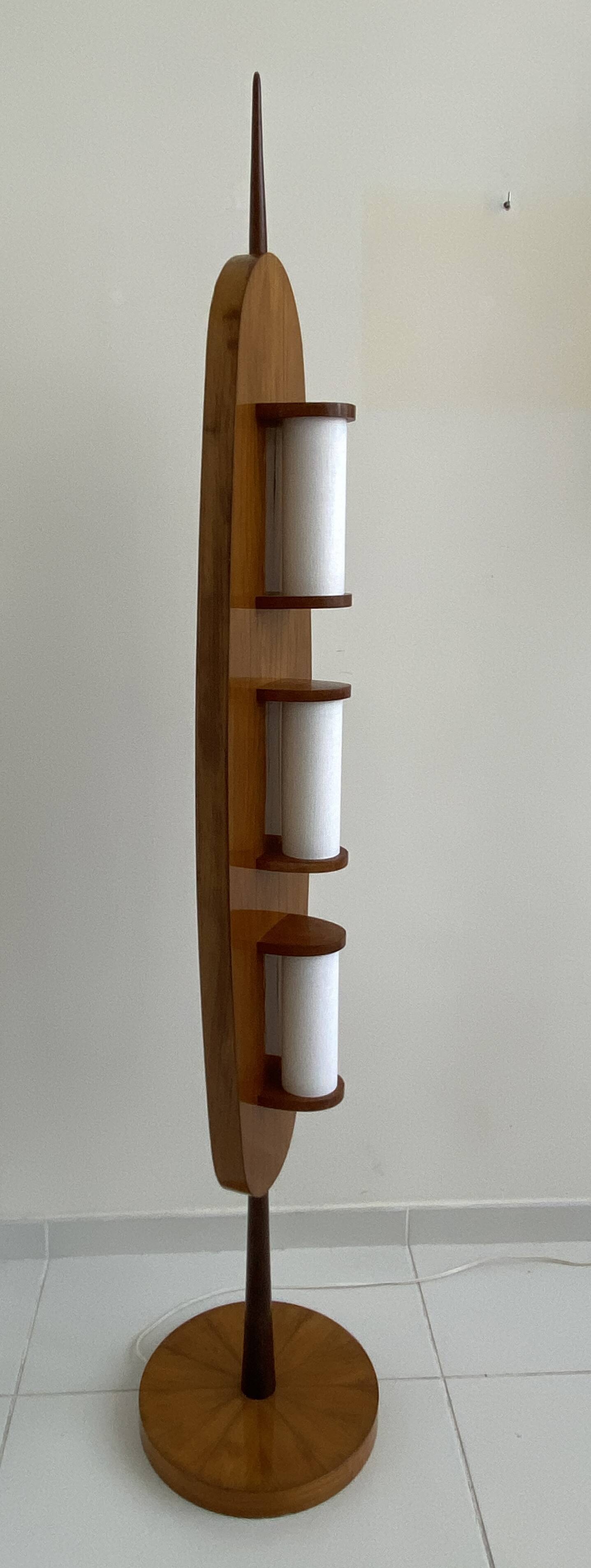 1960s wooden floor lamp