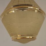 Art Deco ceiling light in yellow and gold glass and brass, France