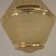 Art Deco ceiling light in yellow and gold glass and brass, France